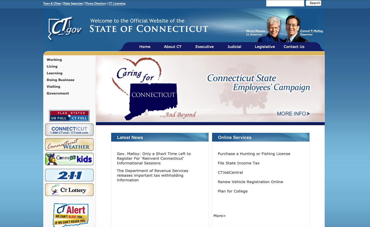 Original CT.gov Website Design