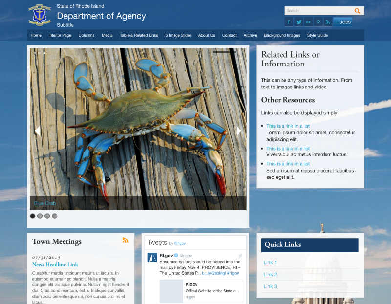 RI.gov Agency Website Template - 2013