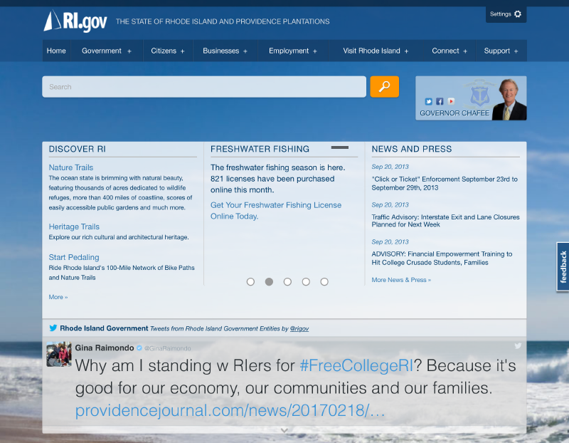 RI.gov website design - 2013